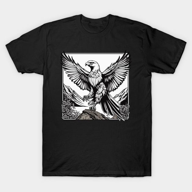 Eagle Illustration T-Shirt by FluffigerSchuh